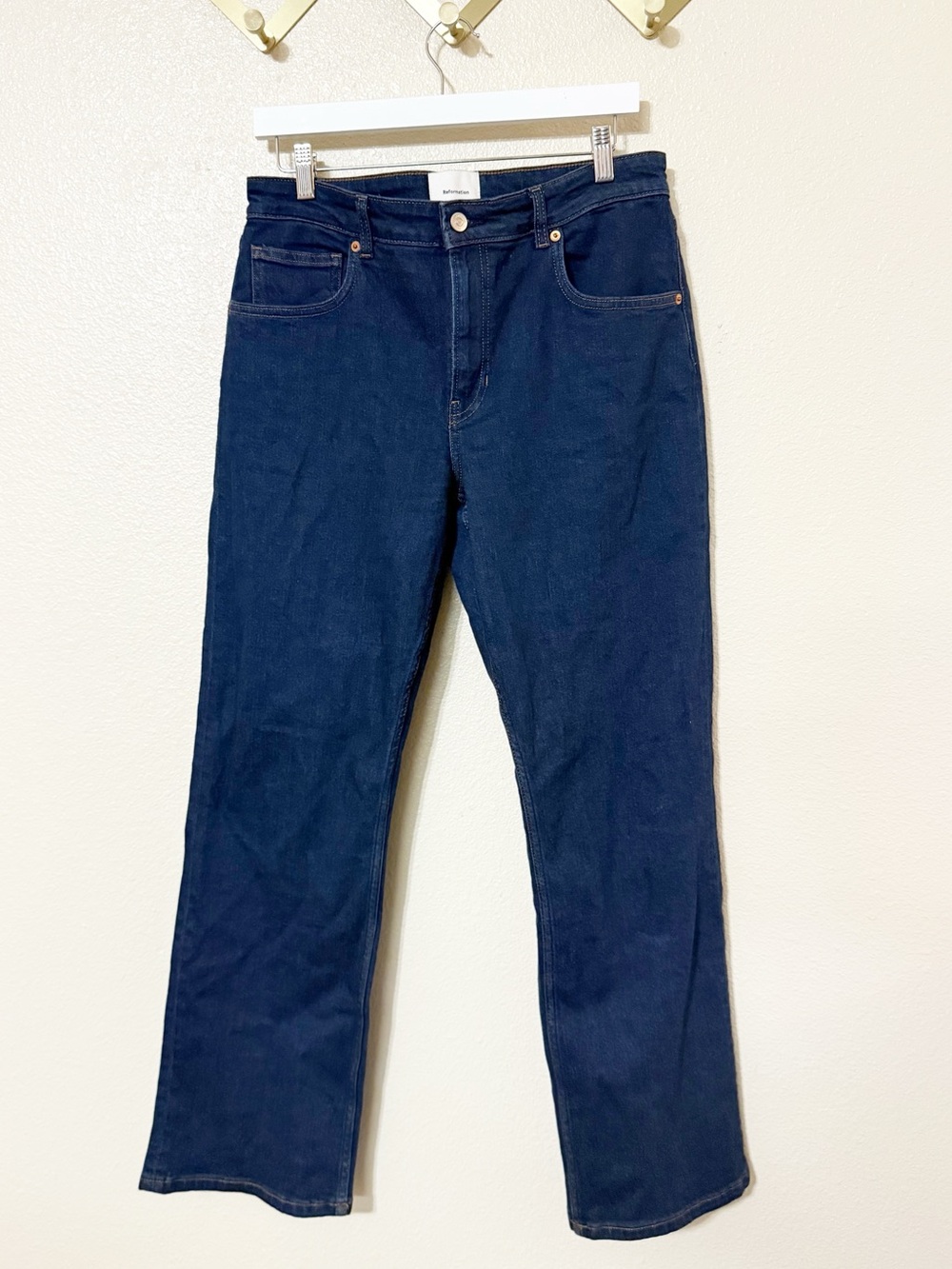 Reformation Elton Mid Rise Super Stretch Straight Leg Jeans Size 30 $178 MSRP - Picture 7 of 14